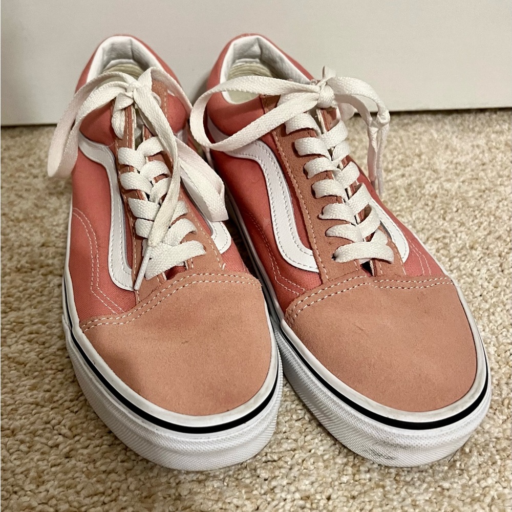 Pink vans old skool size 8
